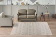 Modern Vloerkleed – Gene Ruiten Beige/Blauw