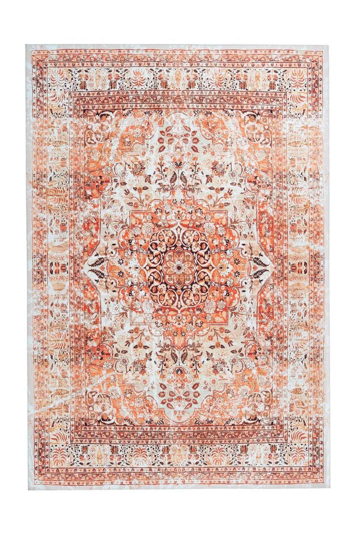 Vintage Vloerkleed - Galaxy Ornamenteel Oranje/Beige