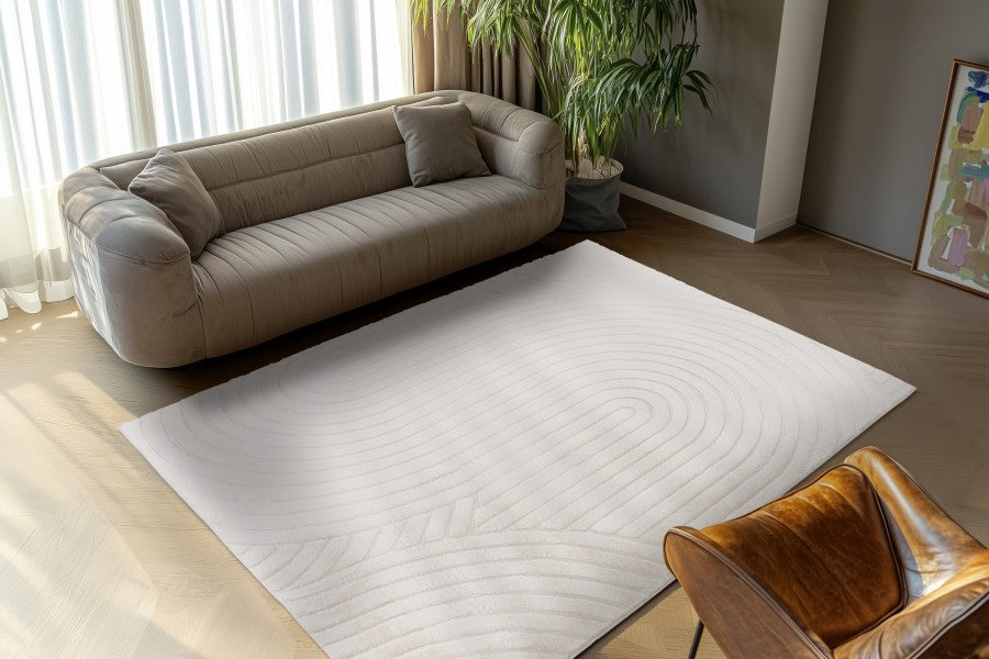 Japandi Vloerkleed - Comfort Bogen Creme