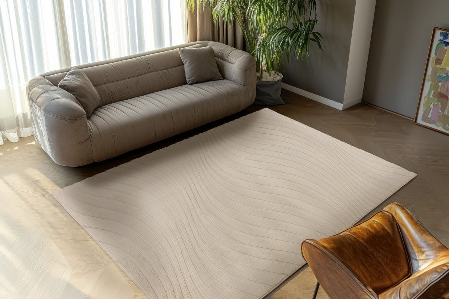 Japandi Vloerkleed - Comfort Golven Beige