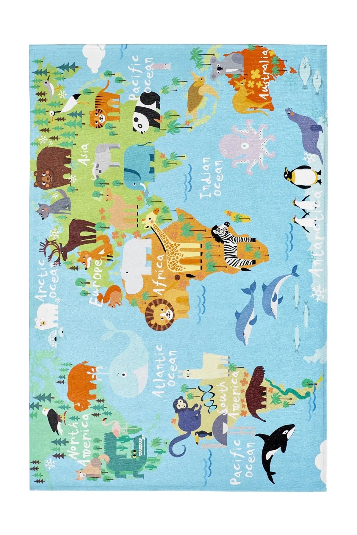 Kindervloerkleed – Sympathy Wereldkaart Multikleur