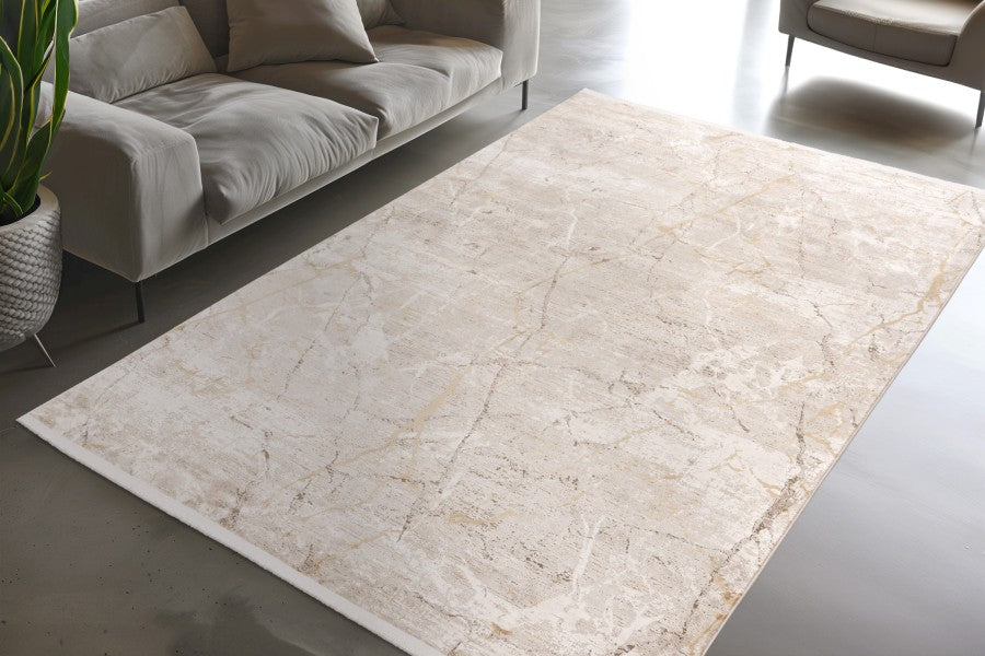 Laagpolig Vloerkleed - Diamond Marmer Beige