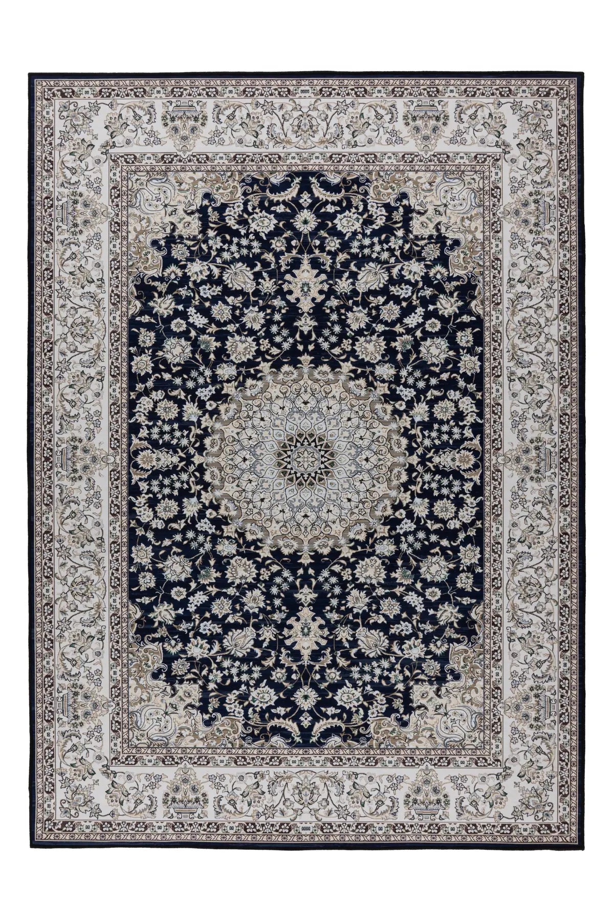 Wasbaar Vloerkleed - Dunya Medaillon Marineblauw