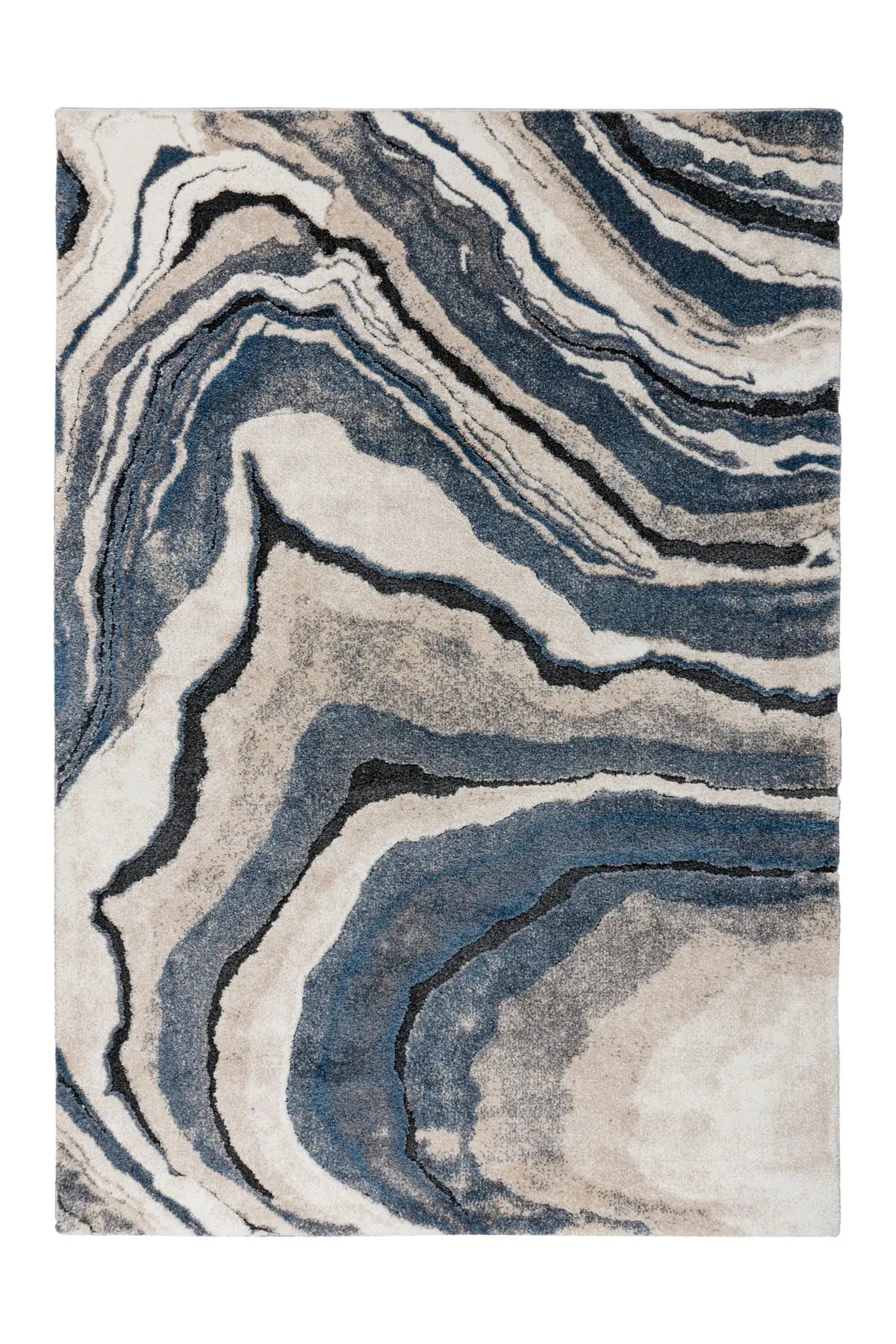 Hoogpolig Vloerkleed - Firenze Geoden Blauw