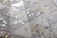 Leren Vloerkleed – Rocket Geometrisch Grijs/Zilver