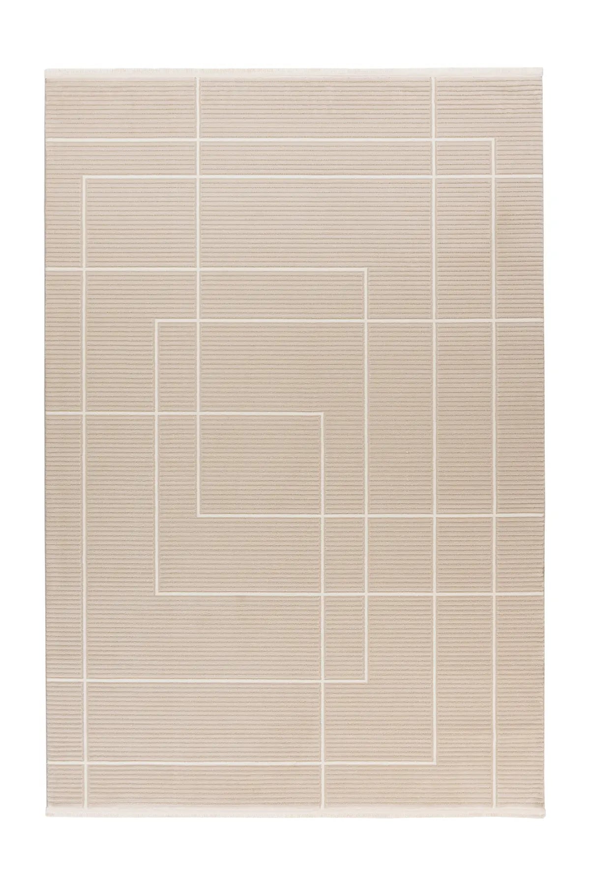Laagpolig Vloerkleed - Elif Geometrisch Beige