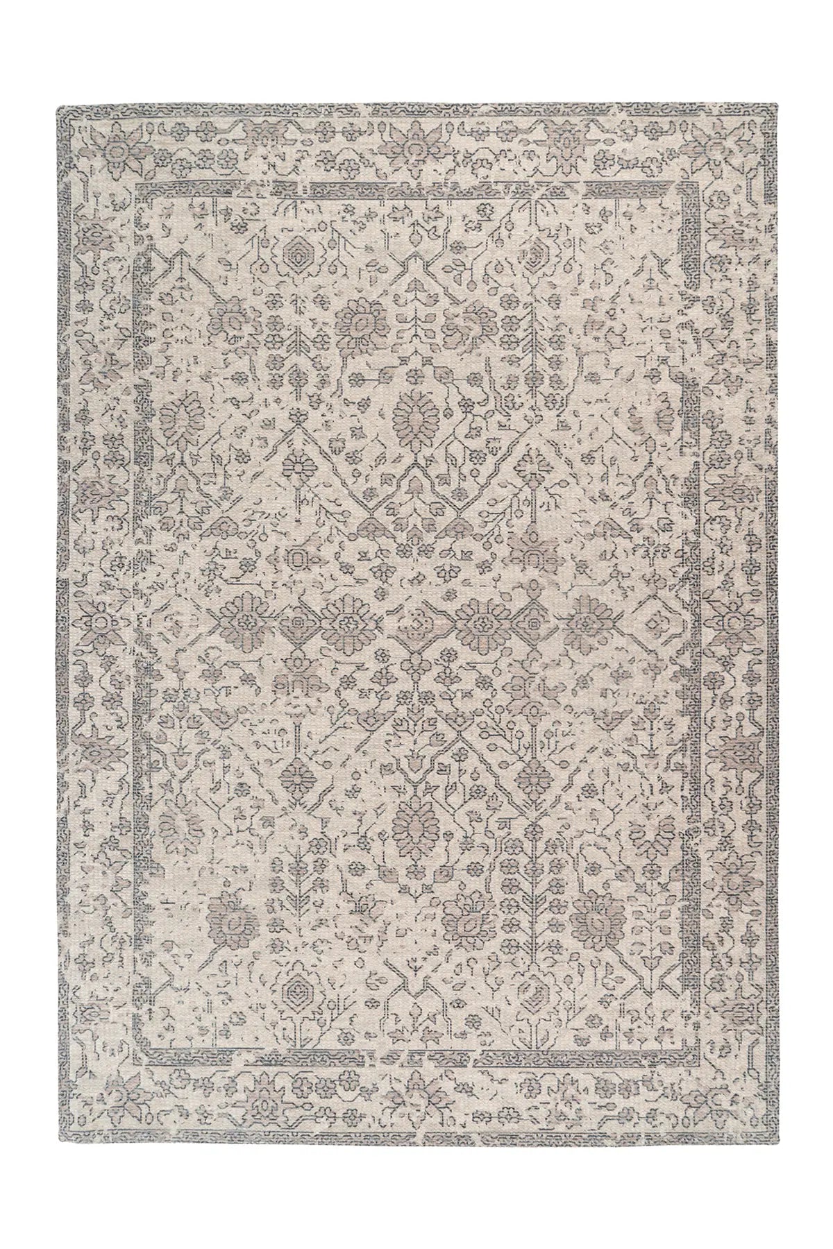 Vintage Vloerkleed - Perry Bloemen Crème