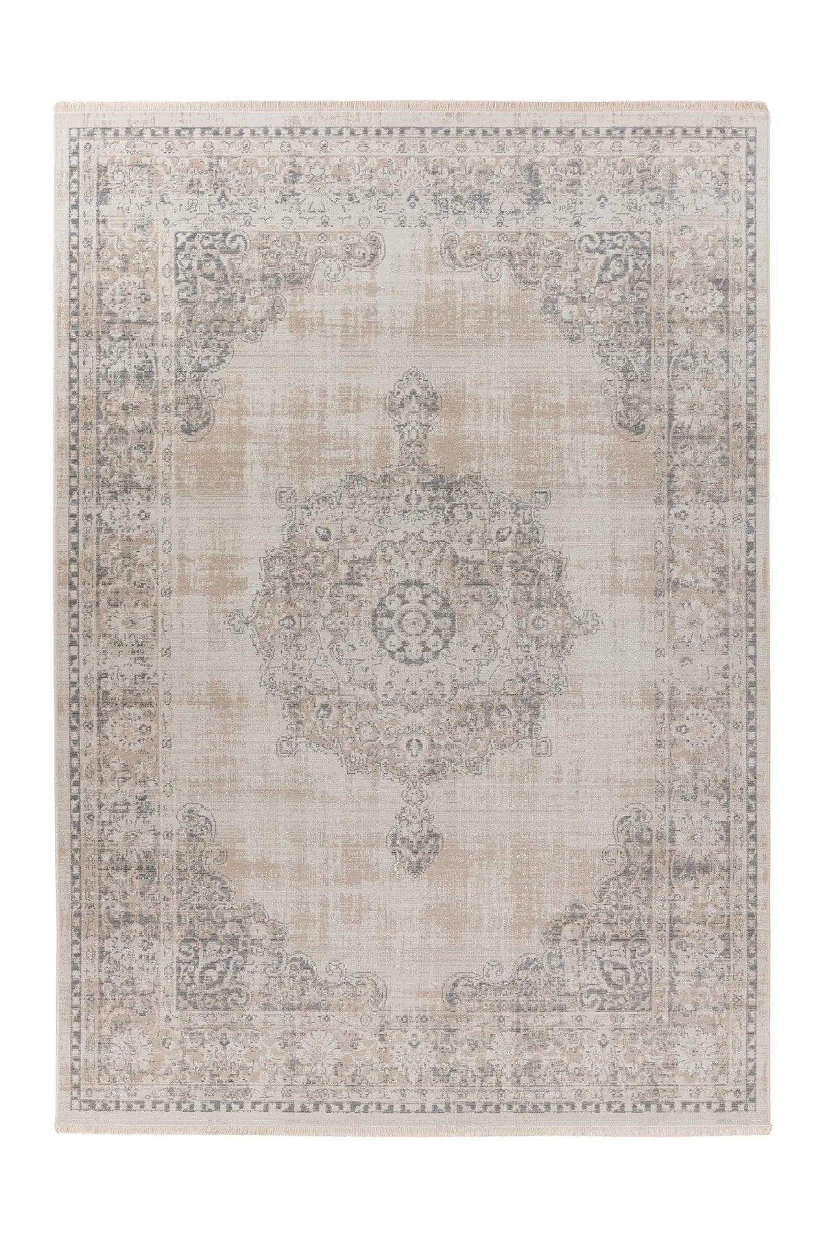 Vintage Vloerkleed - Milan Medaillon Grijs