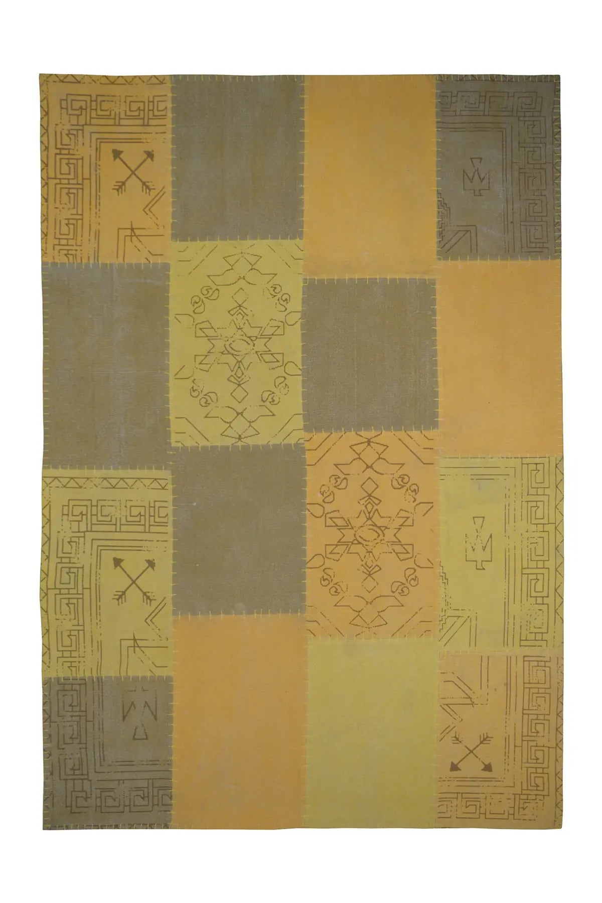 Retro Vloerkleed - Lyrical Patchwork Geel/Multi