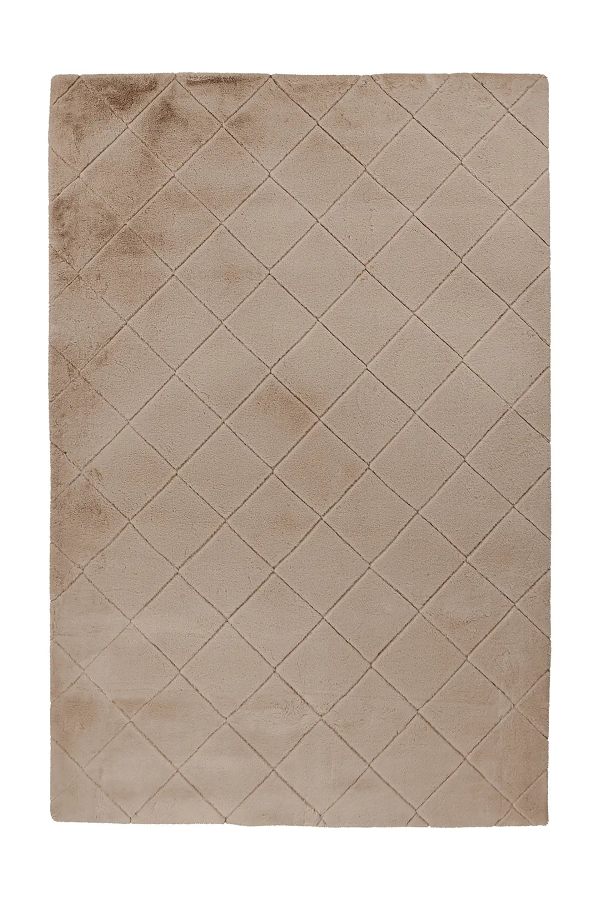 Fluffy Vloerkleed - Imala Ruiten Beige