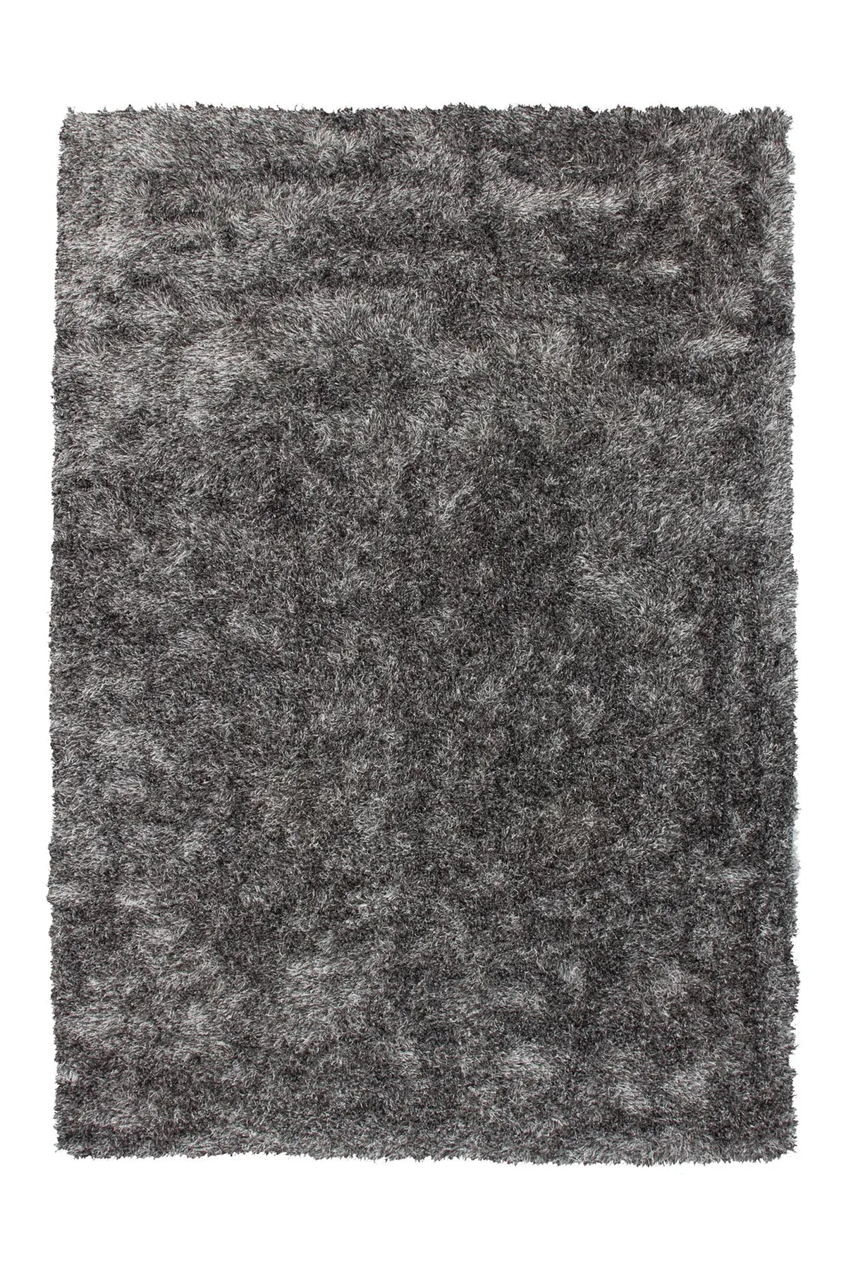 Hoogpolig Vloerkleed - Diamond Effen Grijs/Wit