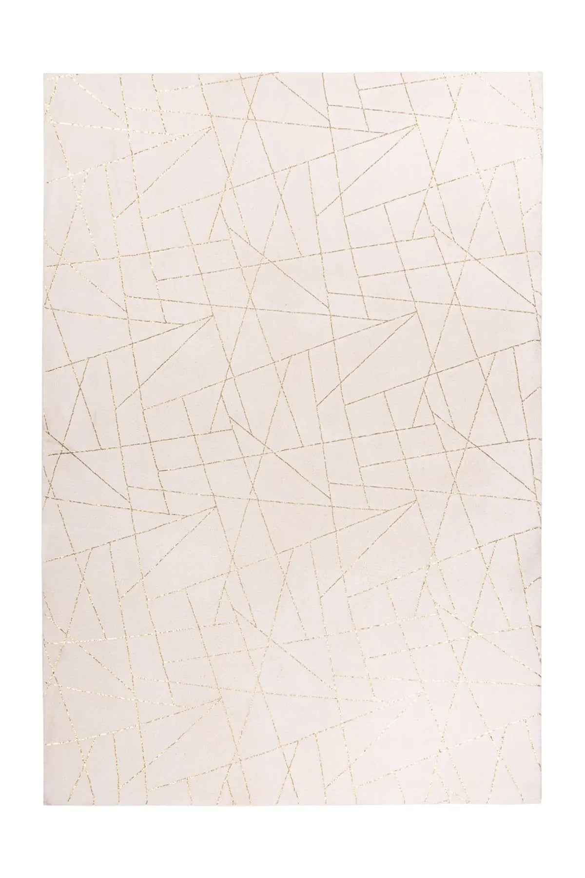 Hoogpolig Vloerkleed - Bijou Geometrisch Crème/Goud