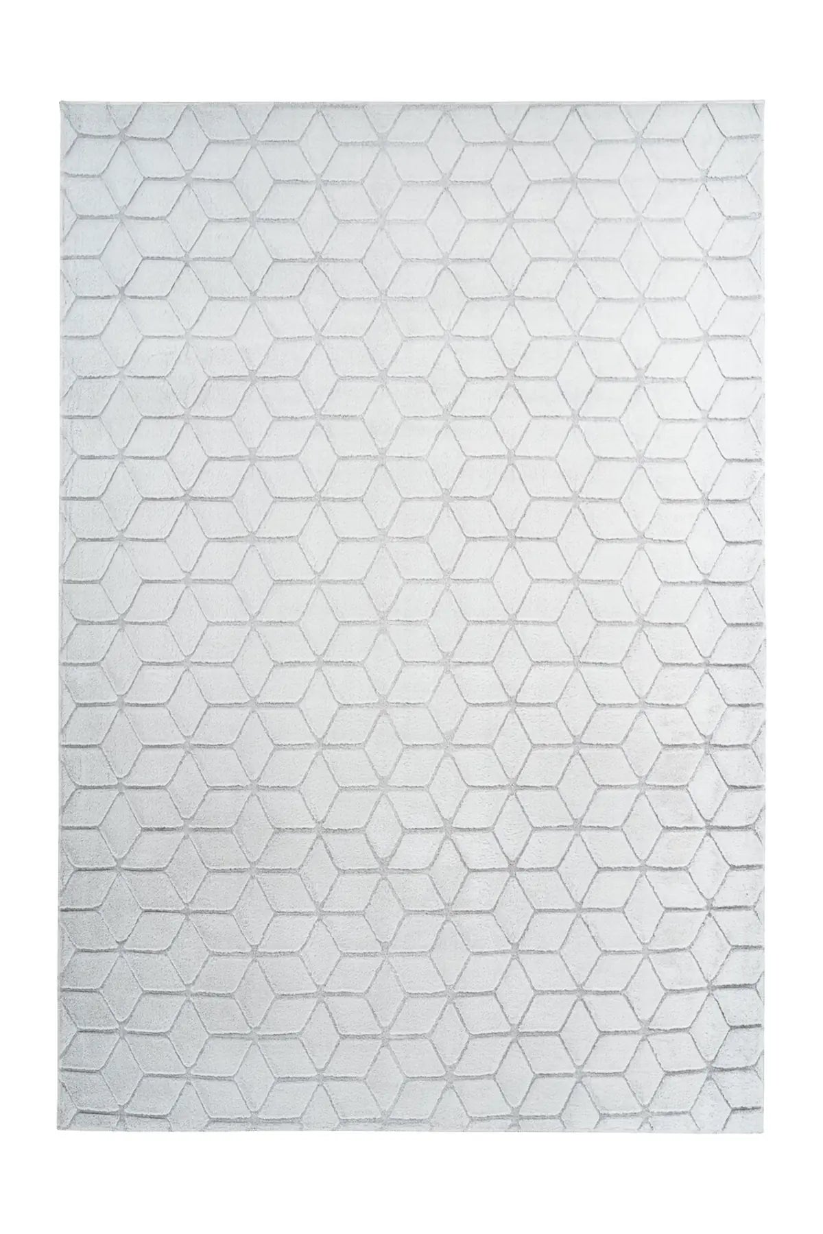 Scandinavisch Vloerkleed - Vivica Geometrisch Wit/Grijsblauw