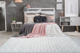 Hoogpolig Vloerkleed – Vivica Geometrisch Wit/Grijsblauw