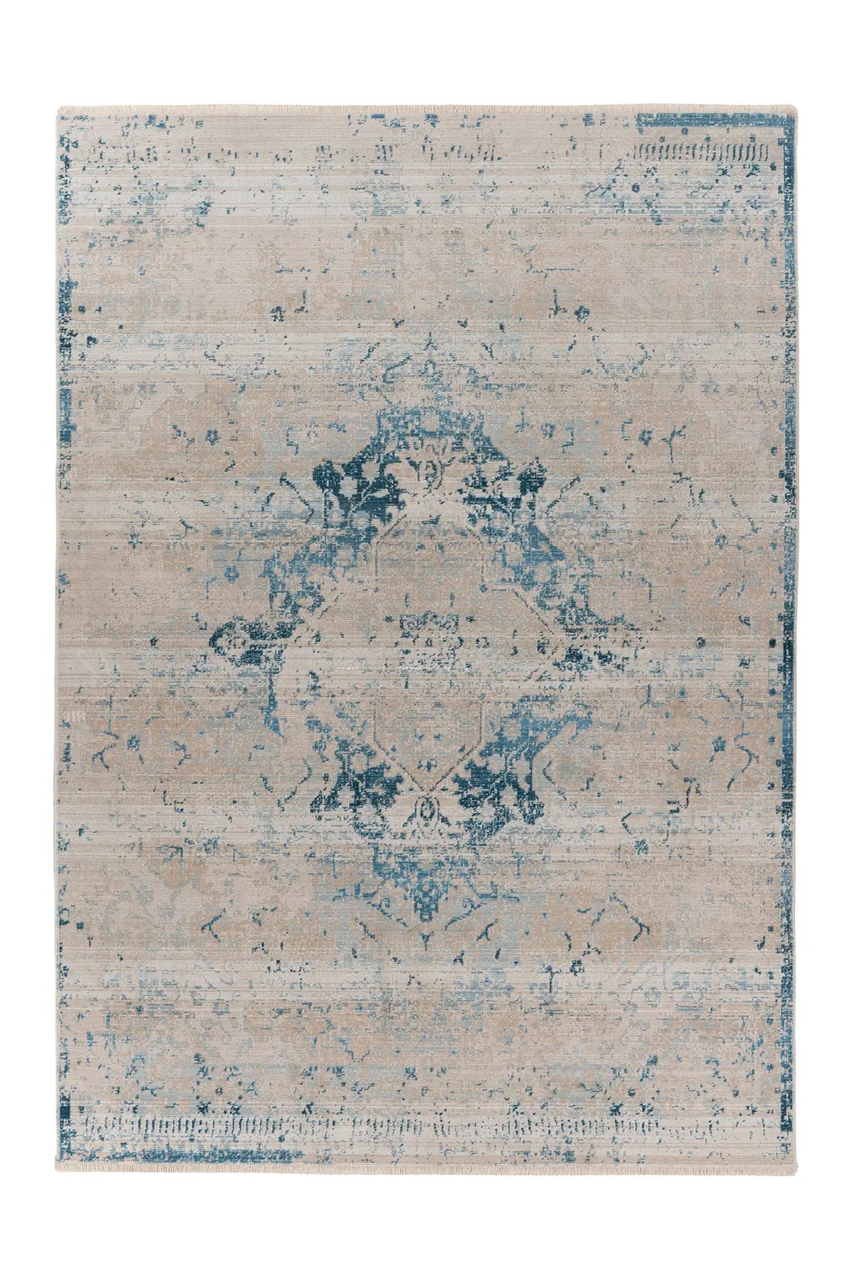 Vintage Vloerkleed - Milan Medaillon Blauw