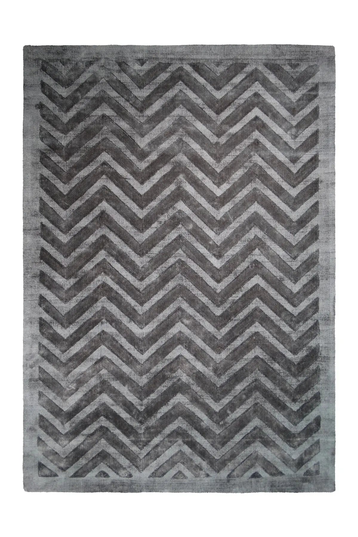 Retro Vloerkleed - Luxury Zigzag Grijs/Antraciet