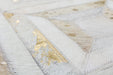 Leren Vloerkleed – Spark Geometrisch Crème/Goud