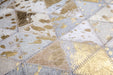 Leren Vloerkleed – Rocket Geometrisch Crème/Goud