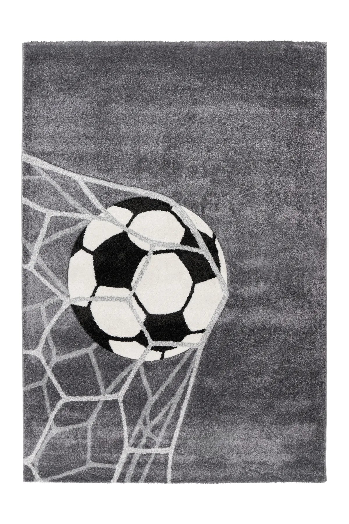 Kindervloerkleed - Happy Voetbal Zilver
