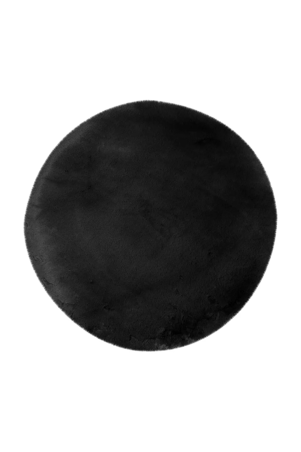 Rond Fluffy Vloerkleed - Heaven Effen Zwart