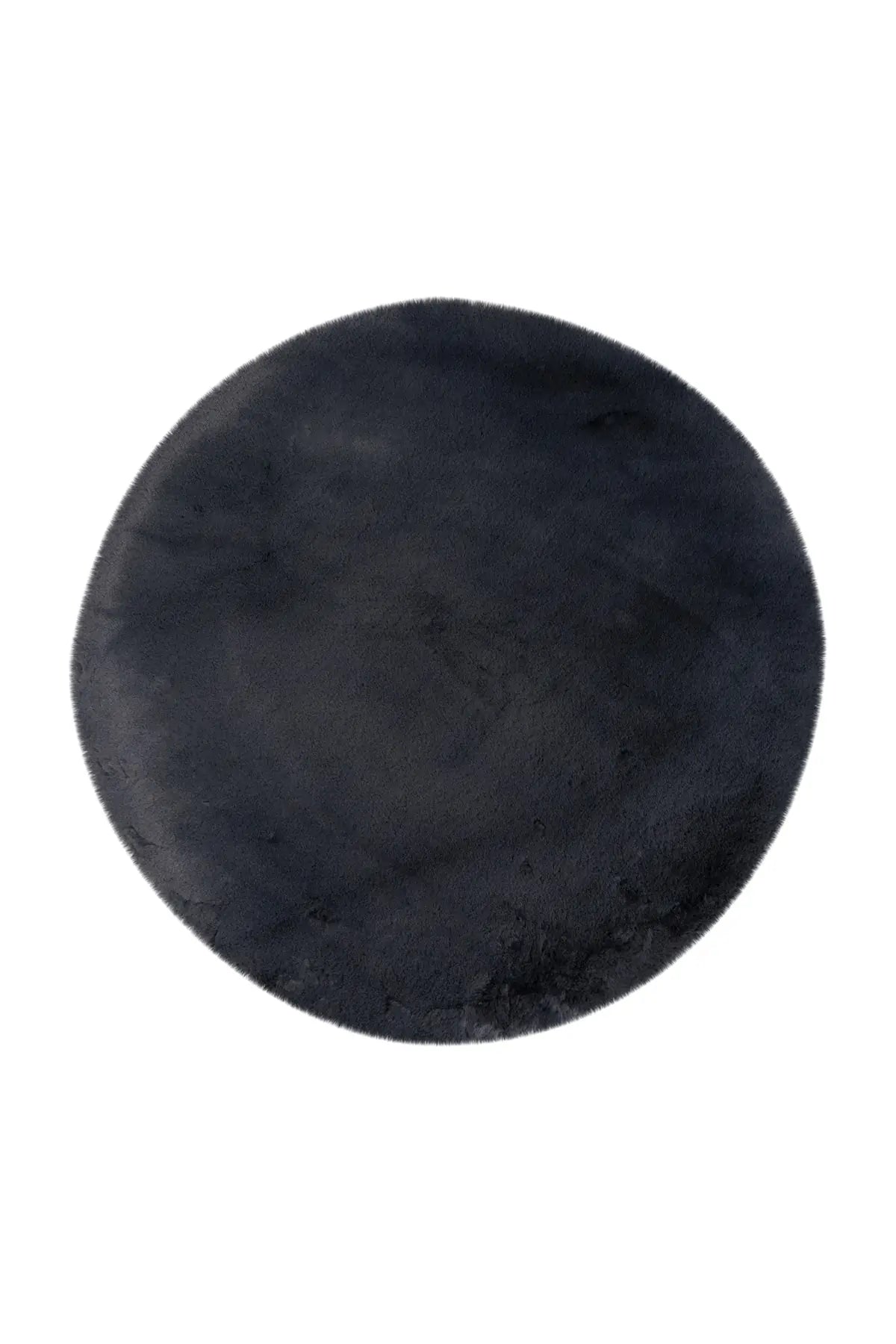 Rond Fluffy Vloerkleed - Heaven Effen Antraciet