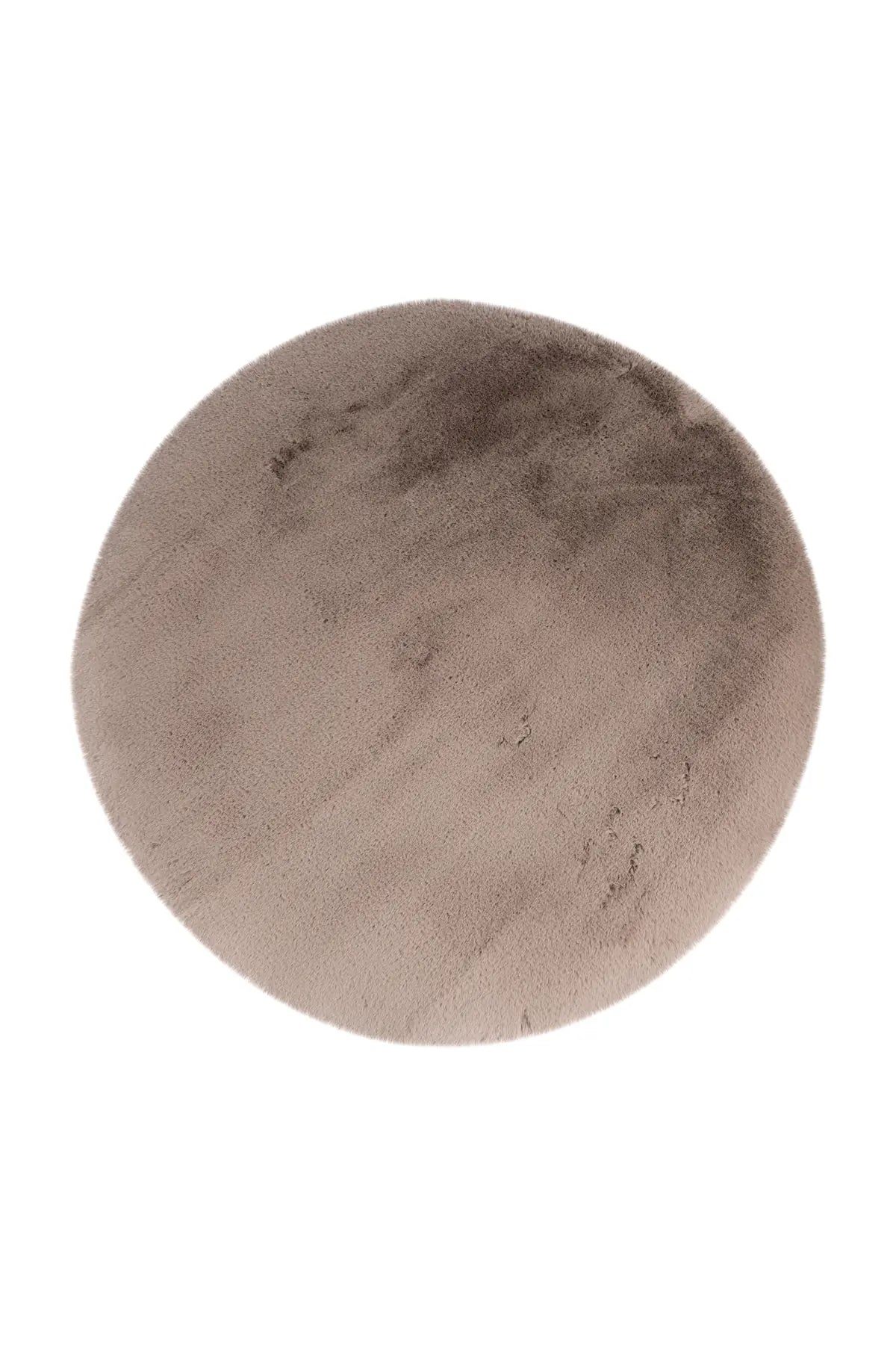 Rond Fluffy Vloerkleed - Heaven Effen Taupe