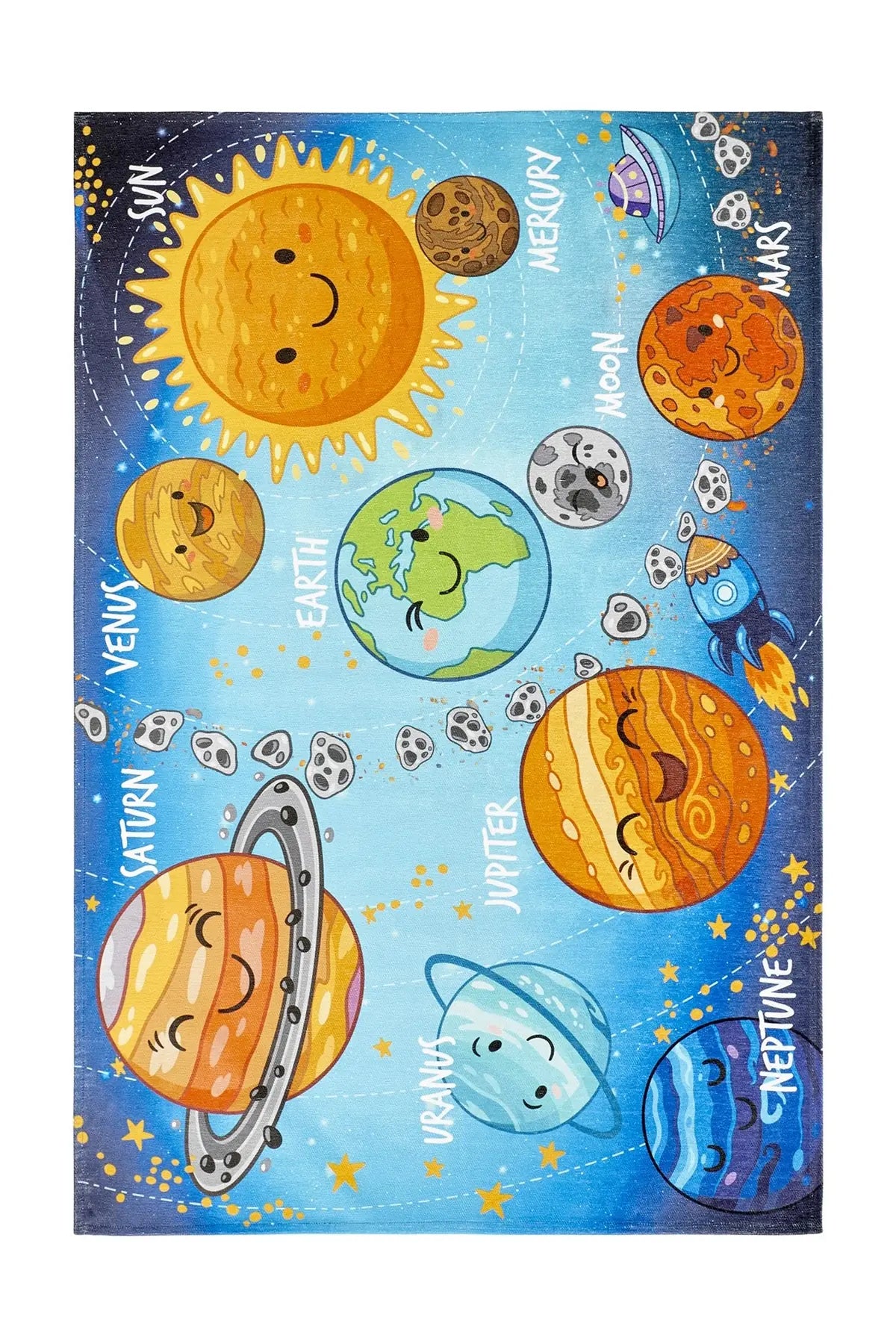 Kindervloerkleed – Sympathy Planeten Multikleur