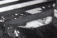 Leren Vloerkleed – Spark Geometrisch Zwart/Zilver