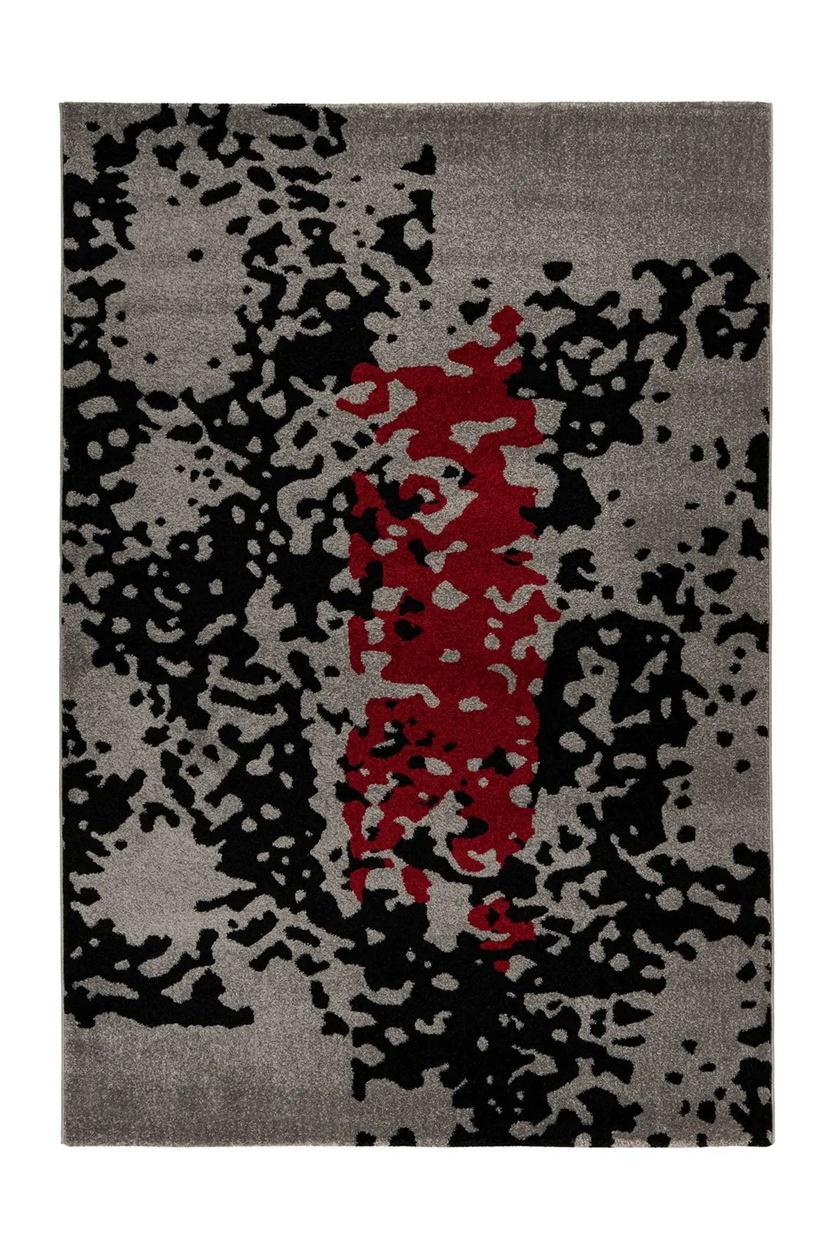 Laagpolig Vloerkleed - Naila Abstract Zwart/Rood