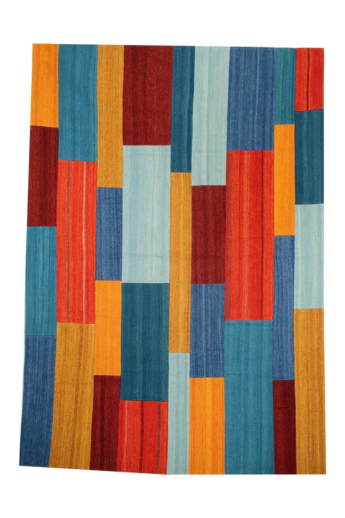 Kelim Vloerkleed - Radical Strepen Rood/Multi