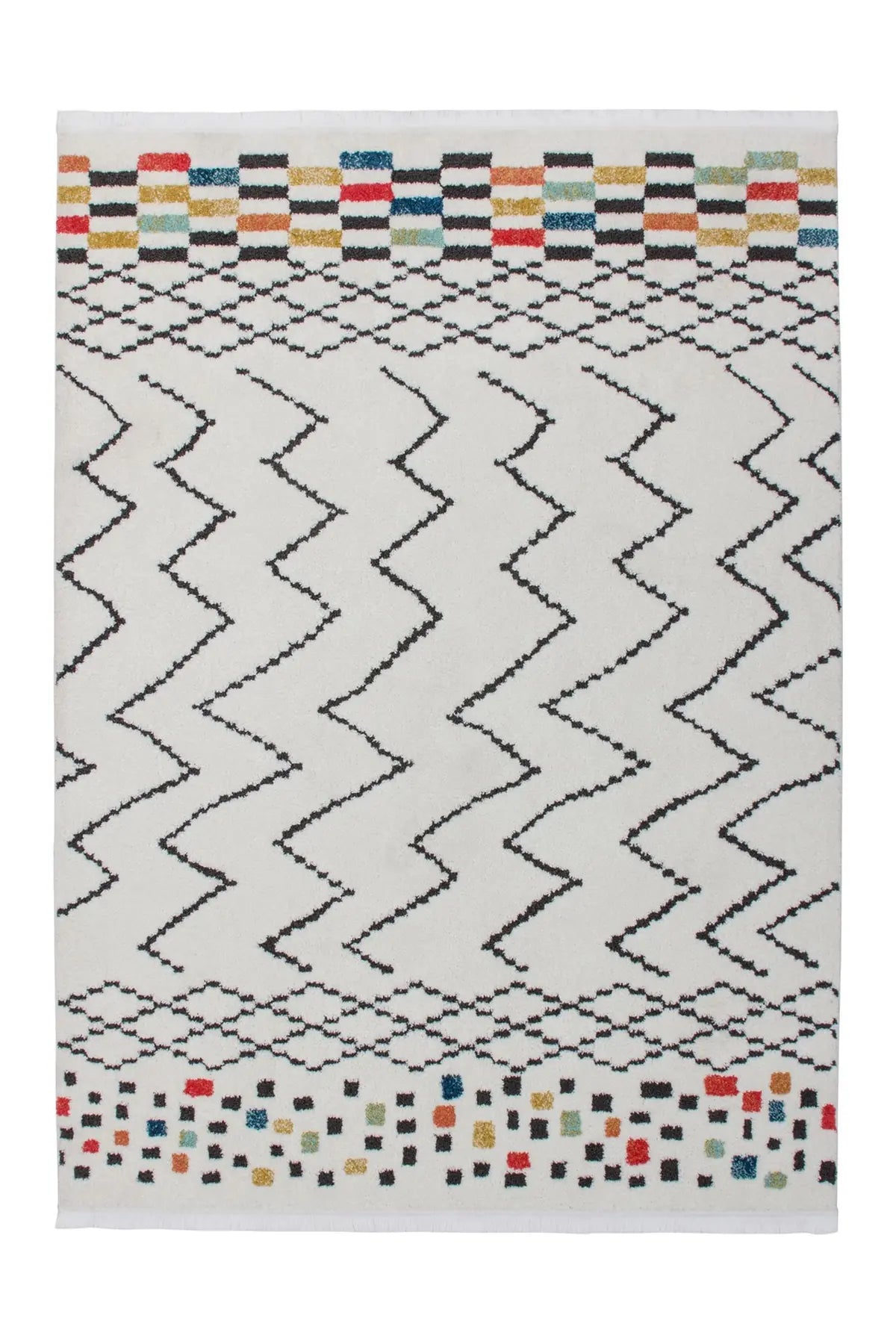 Boho Vloerkleed - Agadir Etnisch Wit/Multi