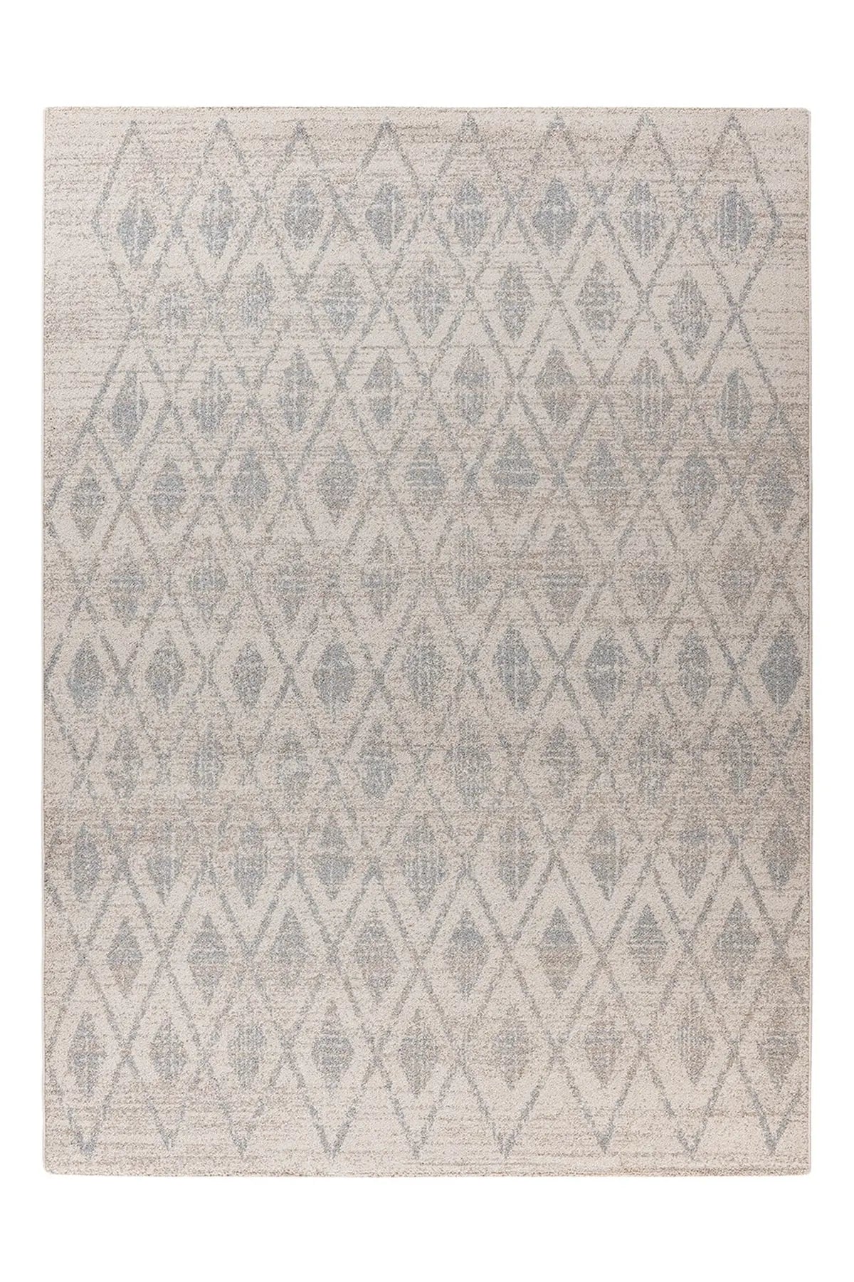 Scandinavisch Vloerkleed - Gene Ruiten Beige/Blauw