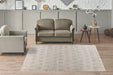 Modern Vloerkleed – Gene Ruiten Beige/Blauw