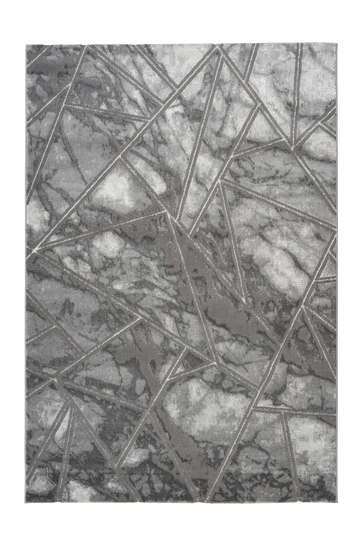 Modern Vloerkleed - Marmaris Geometrisch Zilver