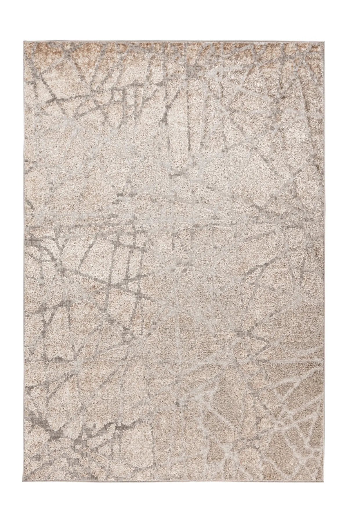 Modern Vloerkleed - Milas Lijnen Zilver / Beige