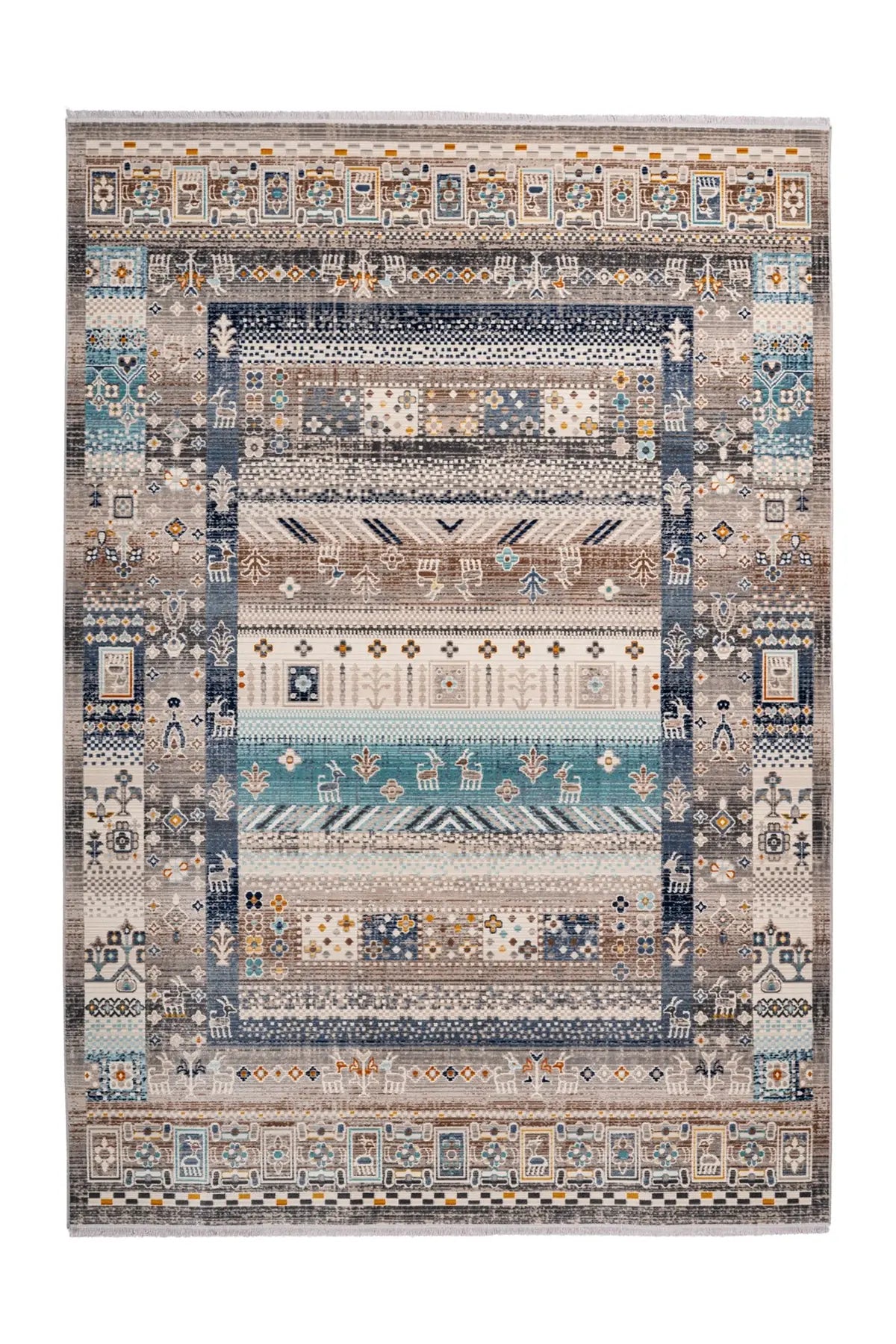 Vintage Vloerkleed - Anouk Ornamenteel Bruin/Blauw
