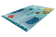Kindervloerkleed – Wonder Olifanten Blauw