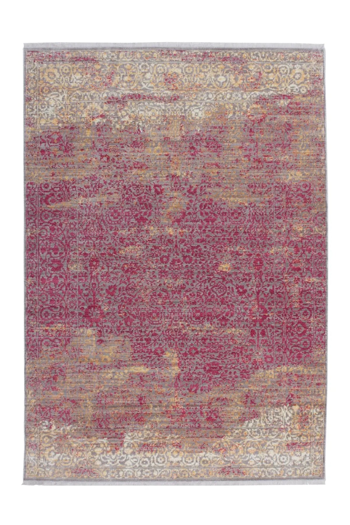 Vintage Vloerkleed - Antigua Bloemen Oranje/Rood