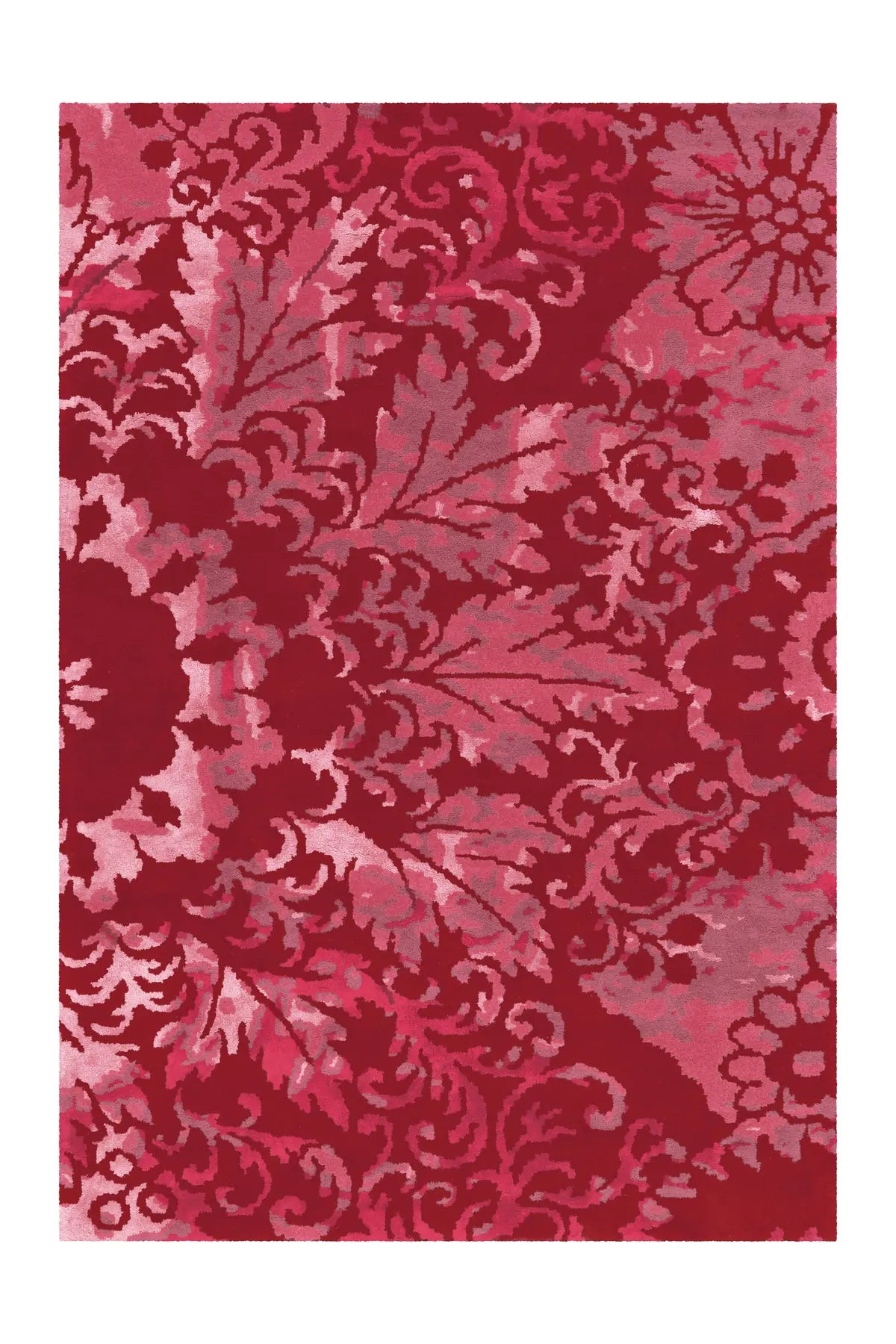Wollen Vloerkleed - Satin Ornamenteel Rood