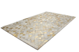 Leren Vloerkleed – Lavish Ruiten Crème/Goud