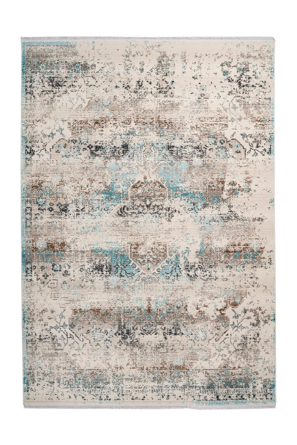 Vintage Vloerkleed - Anouk Abstract Taupe/Turquoise