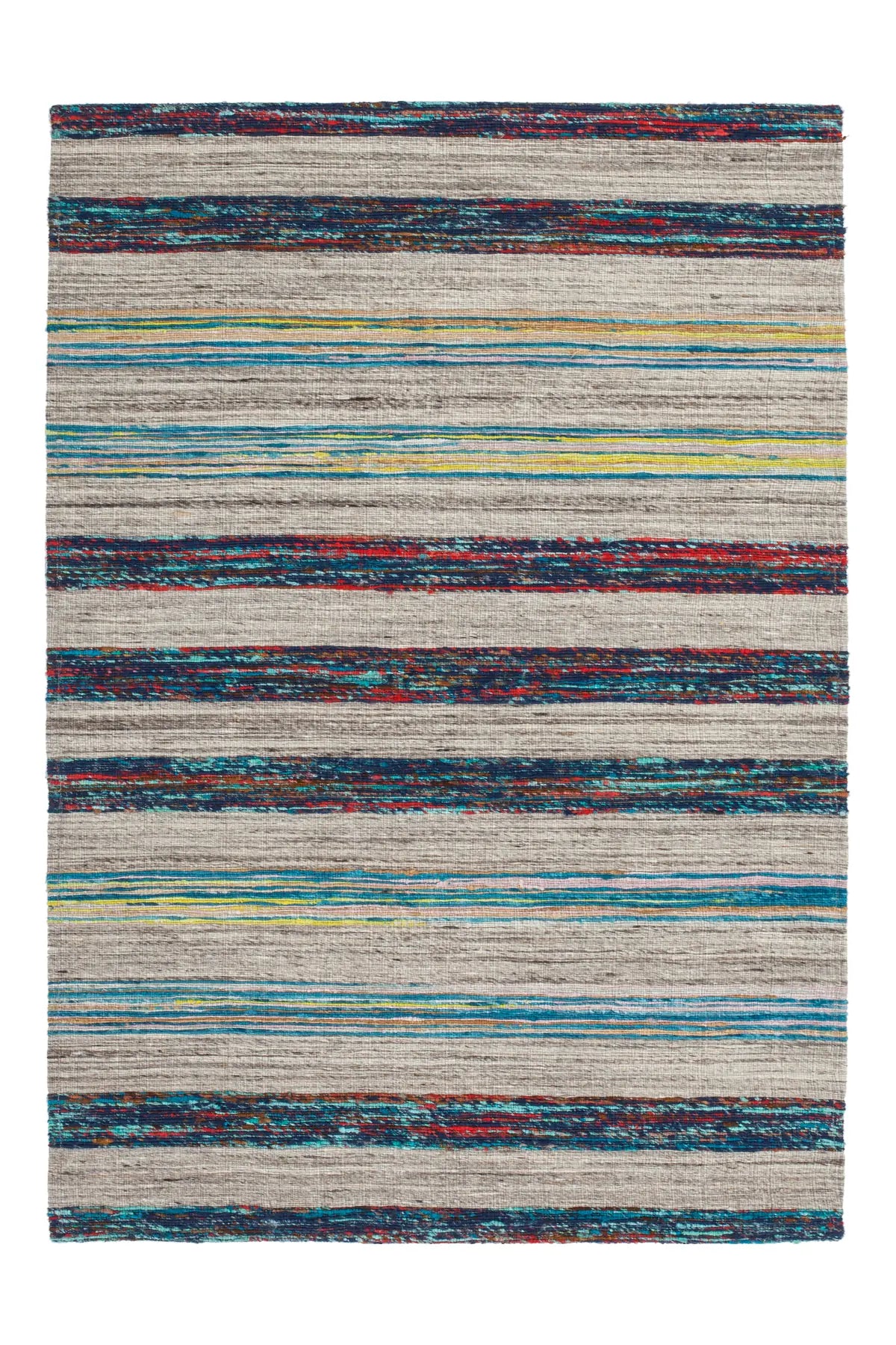 Kelim Vloerkleed - Duarte Strepen Naturel/Blauw