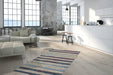 Wollen Vloerkleed – Duarte Strepen Naturel/Blauw