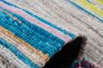 Wollen Vloerkleed – Duarte Strepen Naturel/Blauw