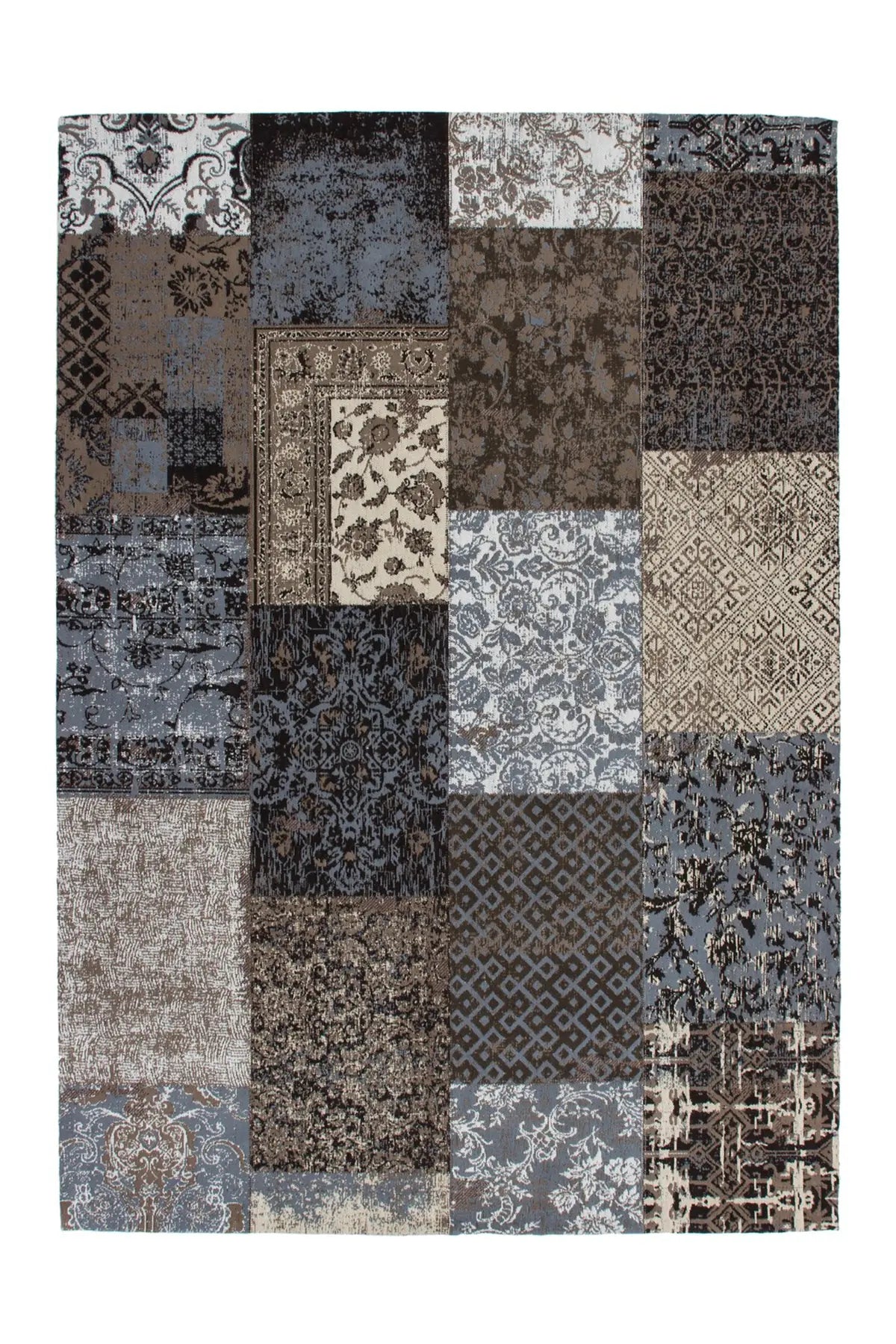 Retro Vloerkleed - Symphony Patchwork Bruin