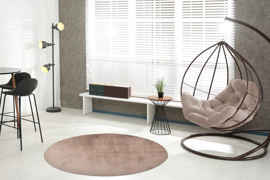 Paradise rond hoogpolig vloerkleed taupe perfecte aanvulling op elk interieur