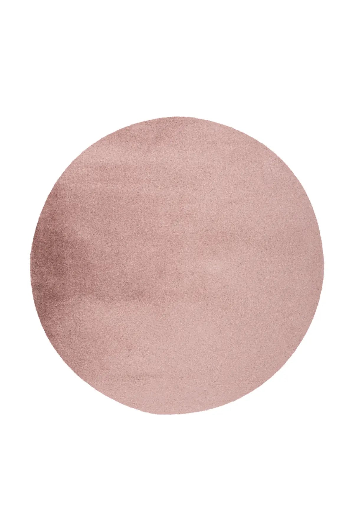 Rond Fluffy Vloerkleed - Paradise Effen Pastelroze