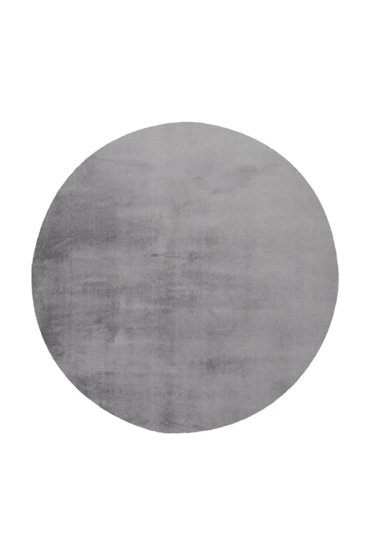 Rond Fluffy Vloerkleed - Paradise Effen Zilver