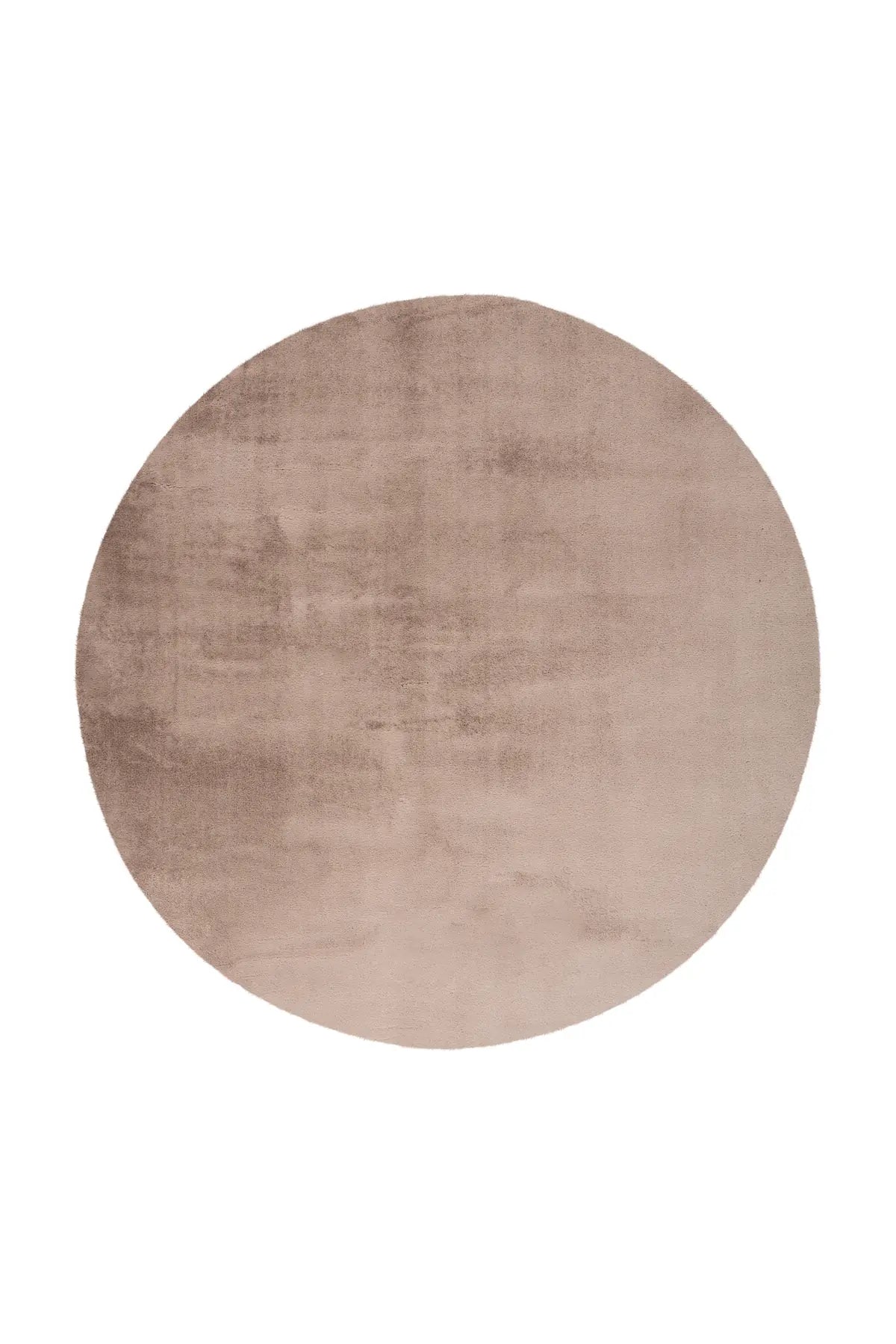 Rond Fluffy Vloerkleed - Paradise Effen Taupe