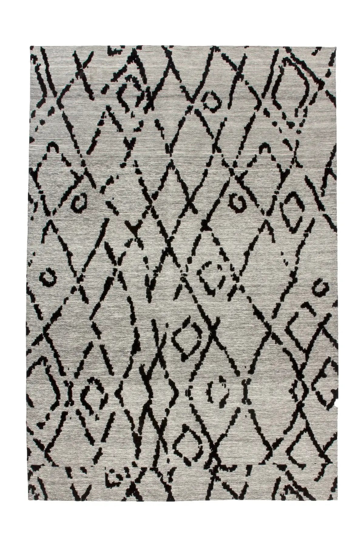 Scandinavisch Vloerkleed - River Geometrisch Grijs/Zwart